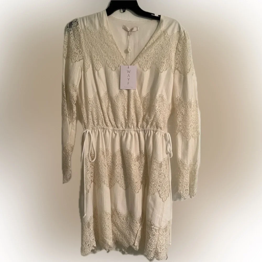 Wayf White Shores Lace Dress- Size Medium- NWT - Picture 1 of 3